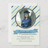 Classy Stripe Foto uitnodiging (Voorkant)