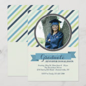 Classy Stripe Foto uitnodiging (Voorkant / Achterkant)