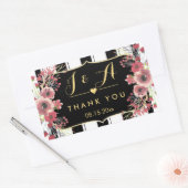 Classy Stripes Bloemen Waterverf Dank u Rechthoekige Sticker (Envelop)