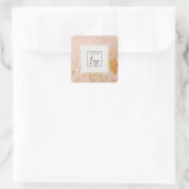 Classy Struik Pink Gold Oil Paint Texture Logo Vierkante Sticker (Tas)