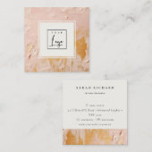 Classy Struik Pink Gold Oil Paint Texture Logo Vierkante Visitekaartje (Voorkant / Achterkant)