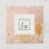 Classy Struik Pink Gold Oil Paint Texture Logo Vierkante Visitekaartje (Voorkant)