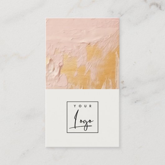 Classy Struik Pink Gold Oil Paint Texture Logo Visitekaartje (Voorkant)