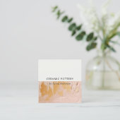 Classy Struik Pink Gold Oil Paint Texture QR-code Vierkante Visitekaartje (Staand voorkant)