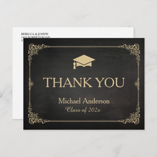 Classy Stylish Afstudeerder Pet Afstuderen Harteli Briefkaart (Voorkant / Achterkant)