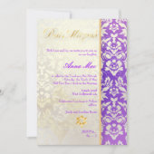 Classy + Stylish Damask Bat Mitzvah/Lavender Blue Kaart (Voorkant)
