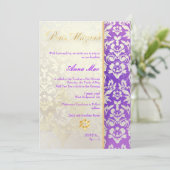 Classy + Stylish Damask Bat Mitzvah/Lavender Blue Kaart (Staand voorkant)