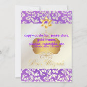 Classy + Stylish Damask Bat Mitzvah/Lavender Blue Kaart (Achterkant)
