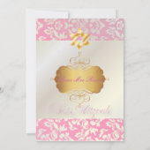 Classy + Stylish Damask Bat Mitzvah/posh roze Kaart (Achterkant)