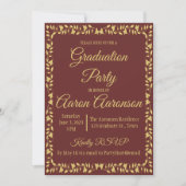 Classy Stylish Gold op Maroon Afstuderen (Voorkant)