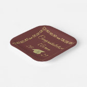 Classy Stylish Gold op Maroon Graduparty Papieren Bordje (Gebogen)