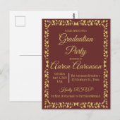 Classy Stylish Gold op Navy Afstuderen Invitation Briefkaart (Voorkant / Achterkant)
