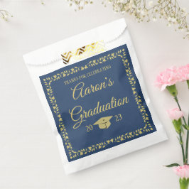 Classy Stylish Gold op Navy Graduation Party Bedankzakje