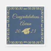 Classy Stylish Gold op Navy Graduation Party Servet (Voorkant)