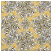 Classy Stylish Mustard Yellow Gothic Floral Print Stof (Swatch)