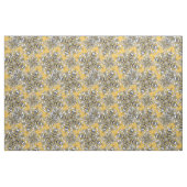 Classy Stylish Mustard Yellow Gothic Floral Print Stof (Fat Quarter)