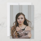 Classy Stylish Script Two Photo Afstuderen Aankondiging (Voorkant)