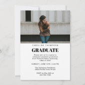 Classy Stylish Script Two Photo Afstuderen Aankondiging (Achterkant)