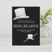 Classy Stylish Silver Top Hat Ring Bearer Kaart (Staand voorkant)