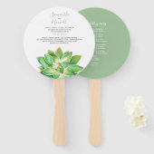 Classy Succulent Wedding Program Fan Handwaaier (Voorkant en achterkant)