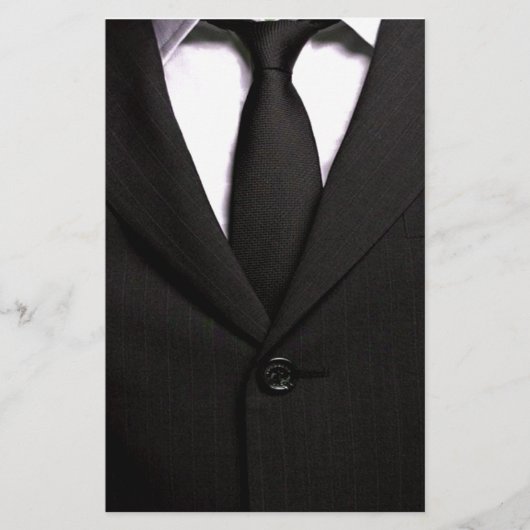 Classy Suit en Black Stropdas Briefpapier (Voorkant)