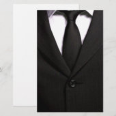 Classy Suit en Black Stropdas Briefpapier (Voorkant / Achterkant)