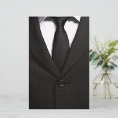 Classy Suit en Black Stropdas Briefpapier (Staand voorkant)