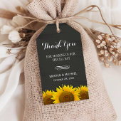 Classy Sunflower Chalkboard Weddenschap Hartelijk  Cadeaulabel