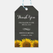 Classy Sunflower Chalkboard Weddenschap Hartelijk  Cadeaulabel (Voorkant)