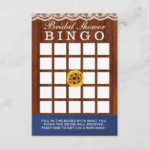 Classy Sunflower Vrijgezellenfeest Bingo Cards Kaart