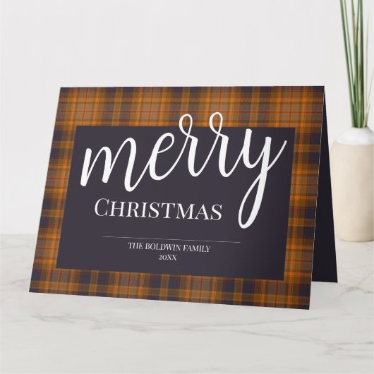 Classy Sweet Plaid Christmas Kaart (Voorkant)