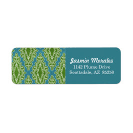 Classy Swirly Damask Retouradres Stickers