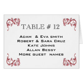 Classy Table number bruiloft Zitten