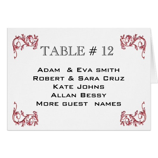 Classy Table number bruiloft Zitten (Voorkant Horizontaal)