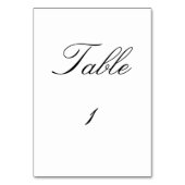 Classy Table Number Kaart (Voorkant)