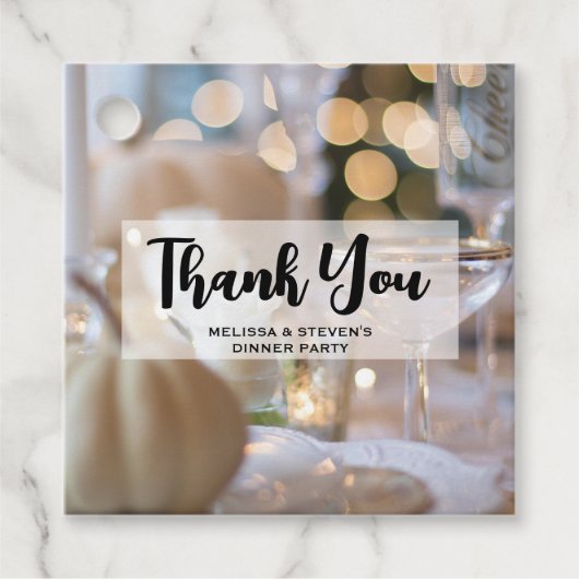 Classy tafel met Fancy plaatsinstelling Bedankjes Labels (Voorkant)