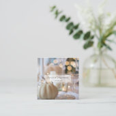 Classy tafel met Fancy plaatsinstelling Vierkante Visitekaartje (Staand voorkant)