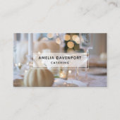 Classy tafel met Fancy plaatsinstelling Visitekaartje (Voorkant)