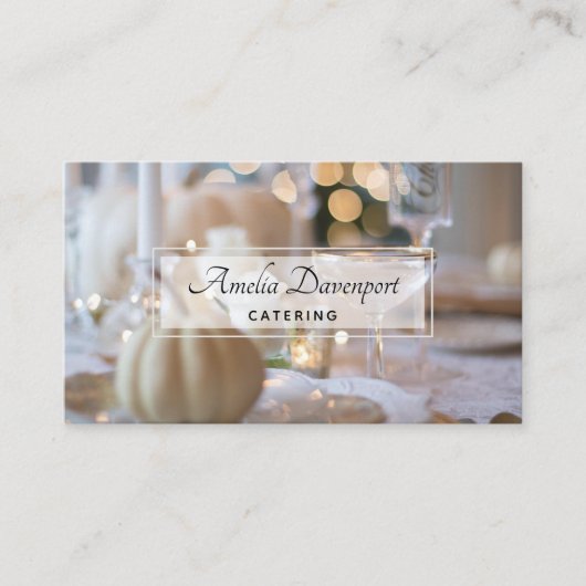 Classy tafel met Fancy plaatsinstelling Visitekaartje (Voorkant)