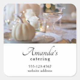 Classy tafel met Fancy Place Setting Business Vierkante Sticker