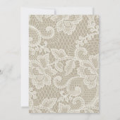 Classy Tan Lace bruiloft uitnodiging (Achterkant)