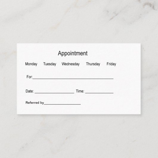 Classy Tandarts Afspraak Herinnering Visitekaartje (Achterkant)