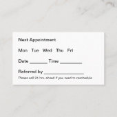 Classy Tandarts Afspraak Visitekaartje Template (Achterkant)