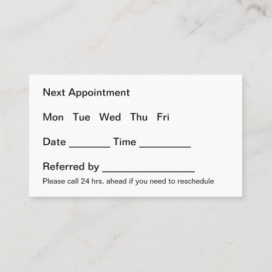 Classy Tandarts Afspraak Visitekaartje Template (Achterkant)