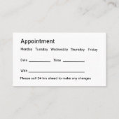 Classy Tandarts Kantoor Afspraak Herinnering Afsprakenkaartje (Achterkant)