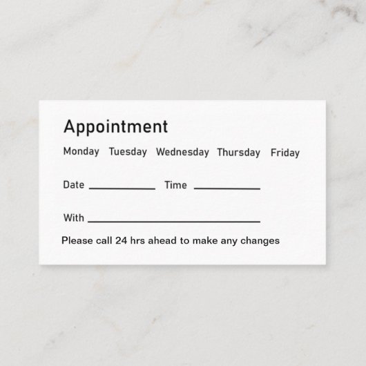 Classy Tandarts Kantoor Afspraak Herinnering Afsprakenkaartje (Achterkant)