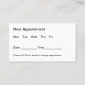 Classy tandarts Kantoor afspraak kaarten ontwerp Visitekaartje (Achterkant)