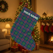 Classy tartan plaid pattern personalized kleine kerstsok
