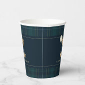 Classy Tartan Polo Bear Baby Shower Papieren Bekers (Rechts)