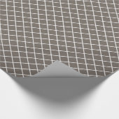 Classy Taupe Gray Brown White Check Pattern Cadeaupapier (Hoek)